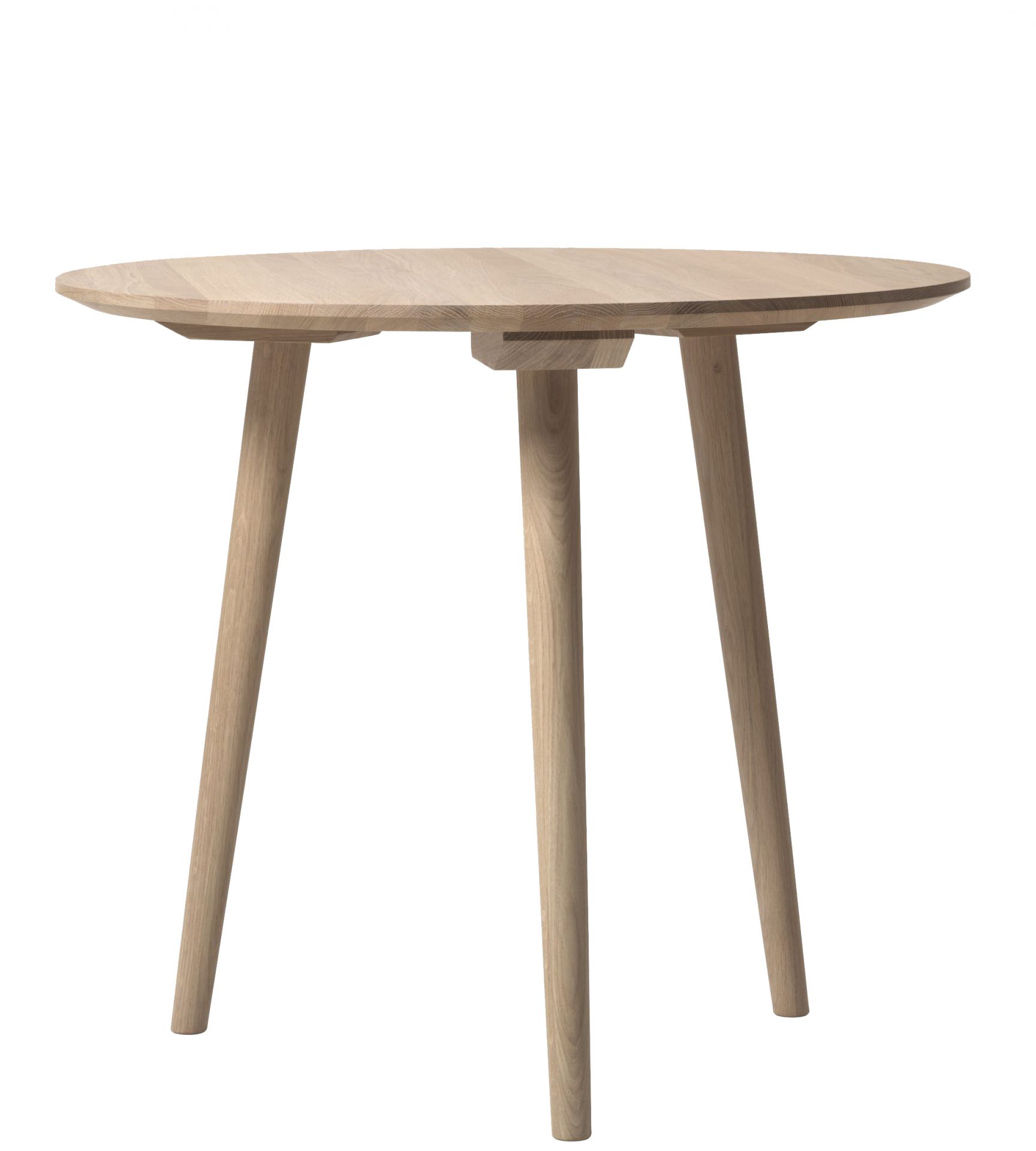 AndTradition In Between Table SK3 aus Eiche, runder Esstisch mit drei Beinen.